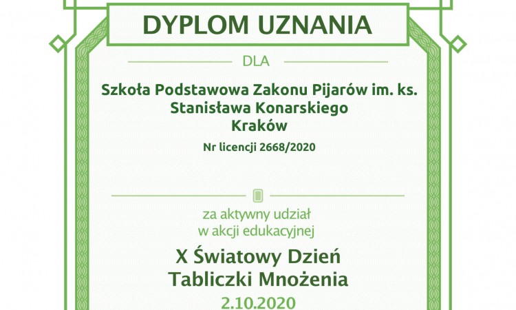 Światowy dzień tabliczki mnożenia