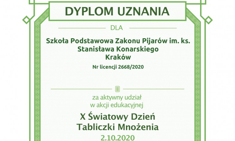 Światowy dzień tabliczki mnożenia