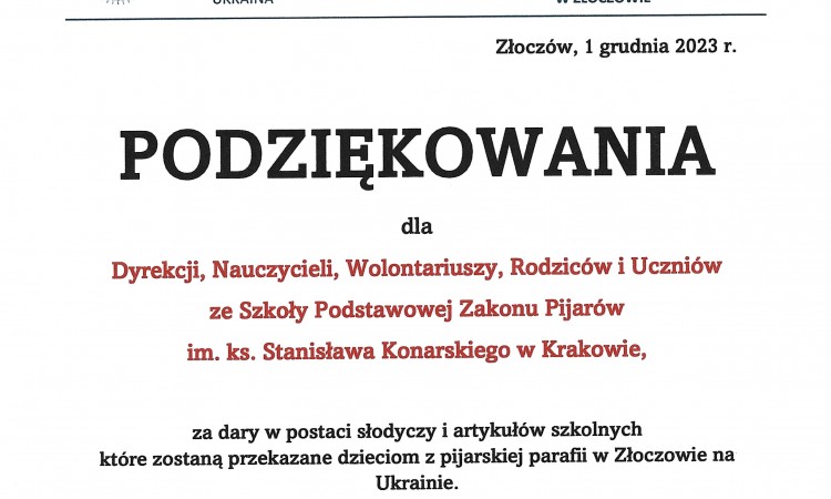 Podziękowanie